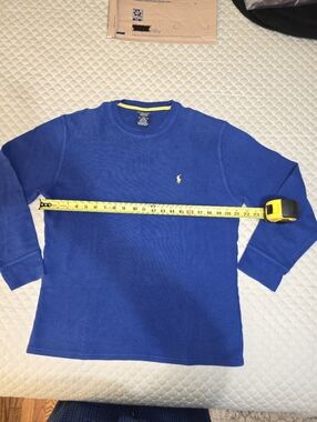 Lg - Polo by Ralph Lauren Men’s Bright Blue Crewneck with Yellow Logo.